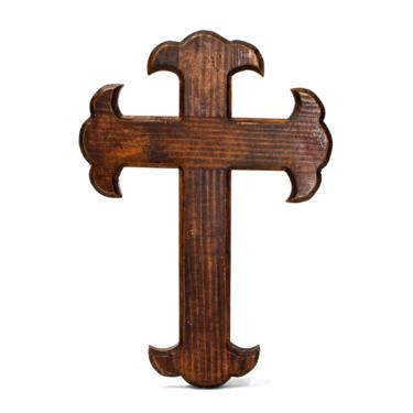 VINTAGE: 14.5" Rustic Wood Cross - Wall Cross - Rustic Cross - Religious - God - Prayer - SKU 23-A-00011398 