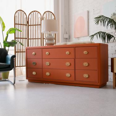 Burnt Orange 9-Drawer Regal Dresser by Stanley