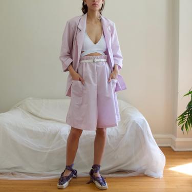 lavender seersucker short set / shortsuit 