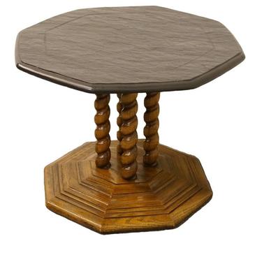 Lane Furniture Mediterranean Rope Twist Slate-topped Octagonal Side Accent Table 1425-18 