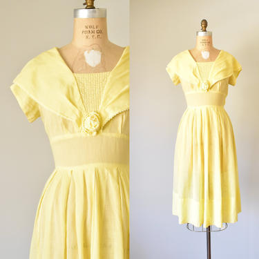 Clare 1940s summer dress, yellow dress, garden party dress | Erstwhile  Style Vintage | New York, NY