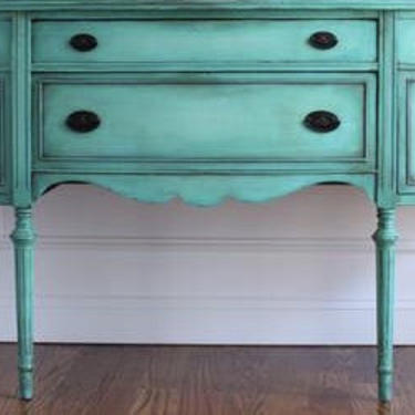 1900's Jacobean sideboard / buffet - Turquoise 
