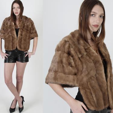 Vintage 60s Brown Mink Real Fur Stole 