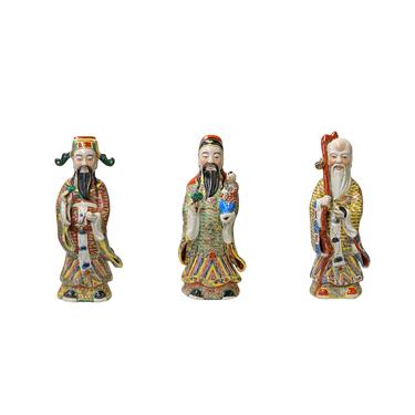 Chinese Canton Color Mixed Fenghsui Fok Lok Shao Figure Set ws1602E 