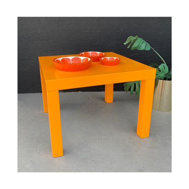 Bright Orange Parsons Style Table