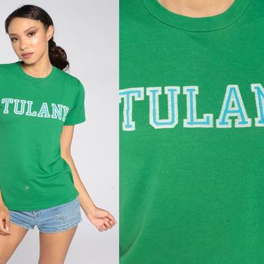 Tulane University Shirt 80s Tee Shirt Vintage Tshirt Graphic College T Shirt 1980s Small xs s 