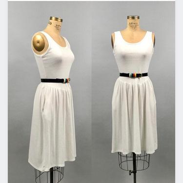 1980's Everyday Dress in White (with pockets) 