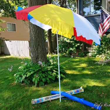 Groovy Rainbow Beach Umbrella and Carry Case by Master Craft in Original Box 