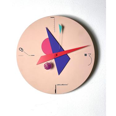 Vintage Nicolai Canetti Art Time Wall Clock 1980's 