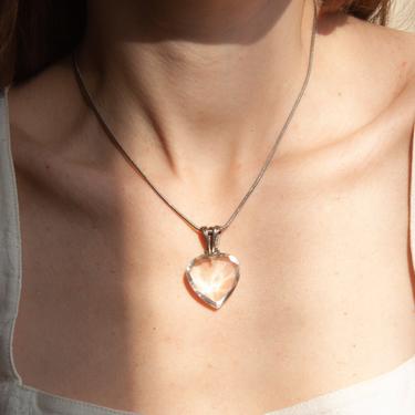 2793a / sterling silver crystal heart necklace 