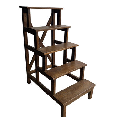 Wood Library Step Ladder, France, 1910