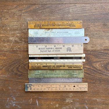 Vintage Lot of 9 Advertising and Classroom 6” Rulers 
