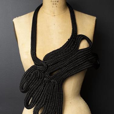Black Poly Silk Rope Gracia Neckpiece