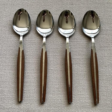 Vintage Eldan (ELD2) Brown Soup Spoons - Set of 4 