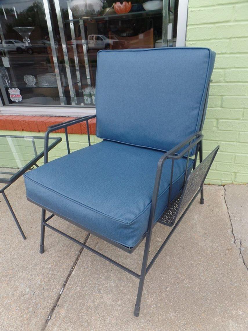 MidCentury Modern patio lounger with new upholstery Peg Leg Vintage Beltsville, MD