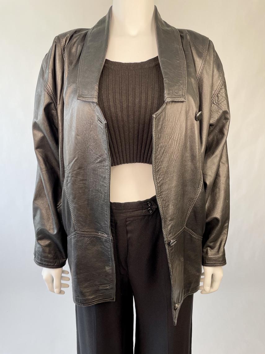 1980's Super Soft Leather Cocoon Jacket Prototype Vintage Austin, TX