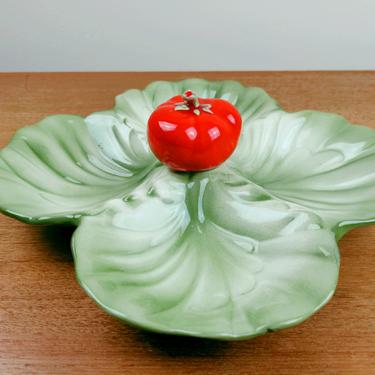 Vintage Brad Keeler Artwares | Tomato Lettuce - 4-Part Divided Dish #862 | 1950s 