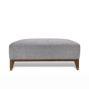 Walnut Mid Century Ottoman, Wood frame Ottoman, Mid Century sofa - Bella Collection - Ekais 