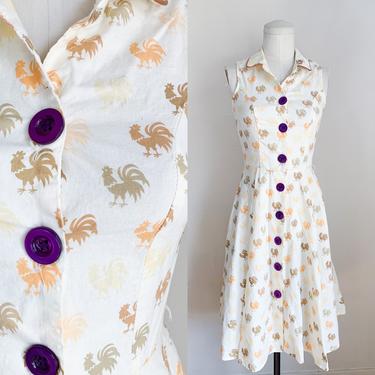 Vintage Roster Novelty Print Vintage Repro Shirt Dress / XS 