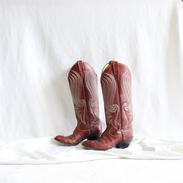 Tony lama black label cowboy boots - 5.5 B 