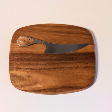 Vintage DANSK Torun Teak Hostess Knife and Cutting Board Design by Vivianna Torun Bulow-Hube Danish Modern Ex Condition 