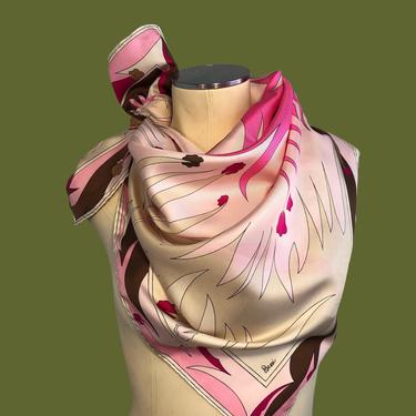 BESSI 60s Scarf | 1960s Silk Designer Scarf  | Made In Italy | Neck Scarf 35" x 35" 