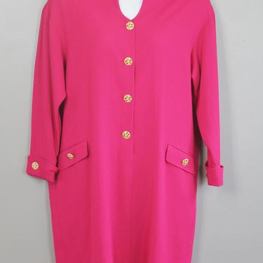 Berry Pink - Circa 1980's Sheath -  Party Dress - Wedding Guest - by Jones of NY - Marked size 18 