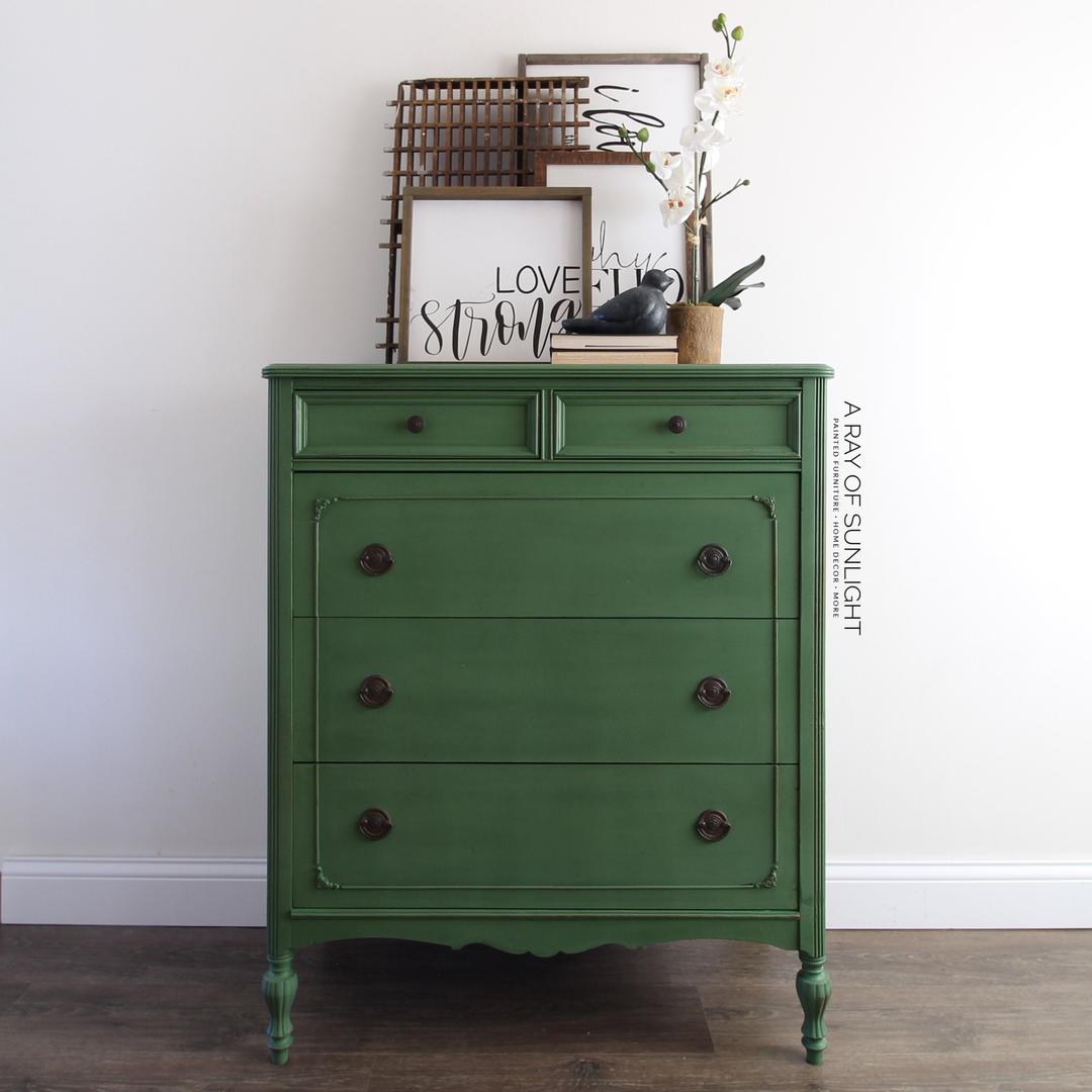 SOLD Tall Antique Emerald Green Dresser Chest of Drawers Narrow and  Slender. San Francisco Bay Area 