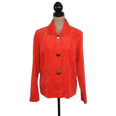 Y2K Orange Corduroy Jacket Large, Loose Fit Casual Fall, 2000s Clothes Women, Vintage Clothing from Requirements 
