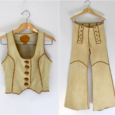 NORTH BEACH LEATHER 70s Vest & Pants Two Piece Set | 1970s | Love