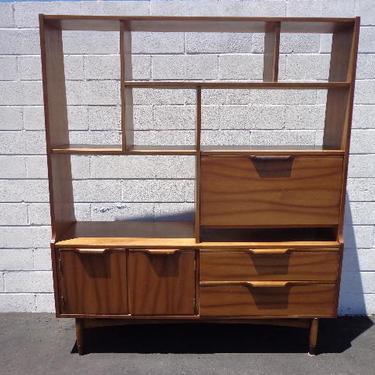 Desk Mcm Wall Unit Mid Century Modern Danish Style Bookcase