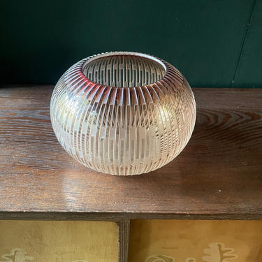 1980s Vintage Studio Art Glass by William K. LeQuier Vase Bowl Table Centerpiece Mid-Century Modernist 80s Post-Modern 