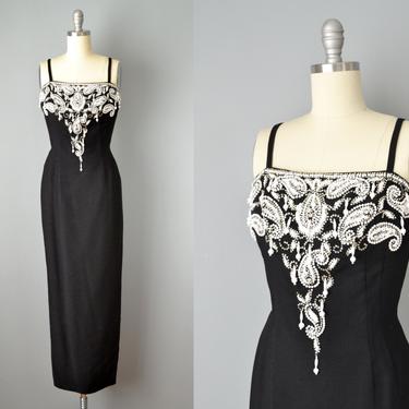 1950s Mr. Blackwell Beaded Gown with Matching Wrap / Size Small 