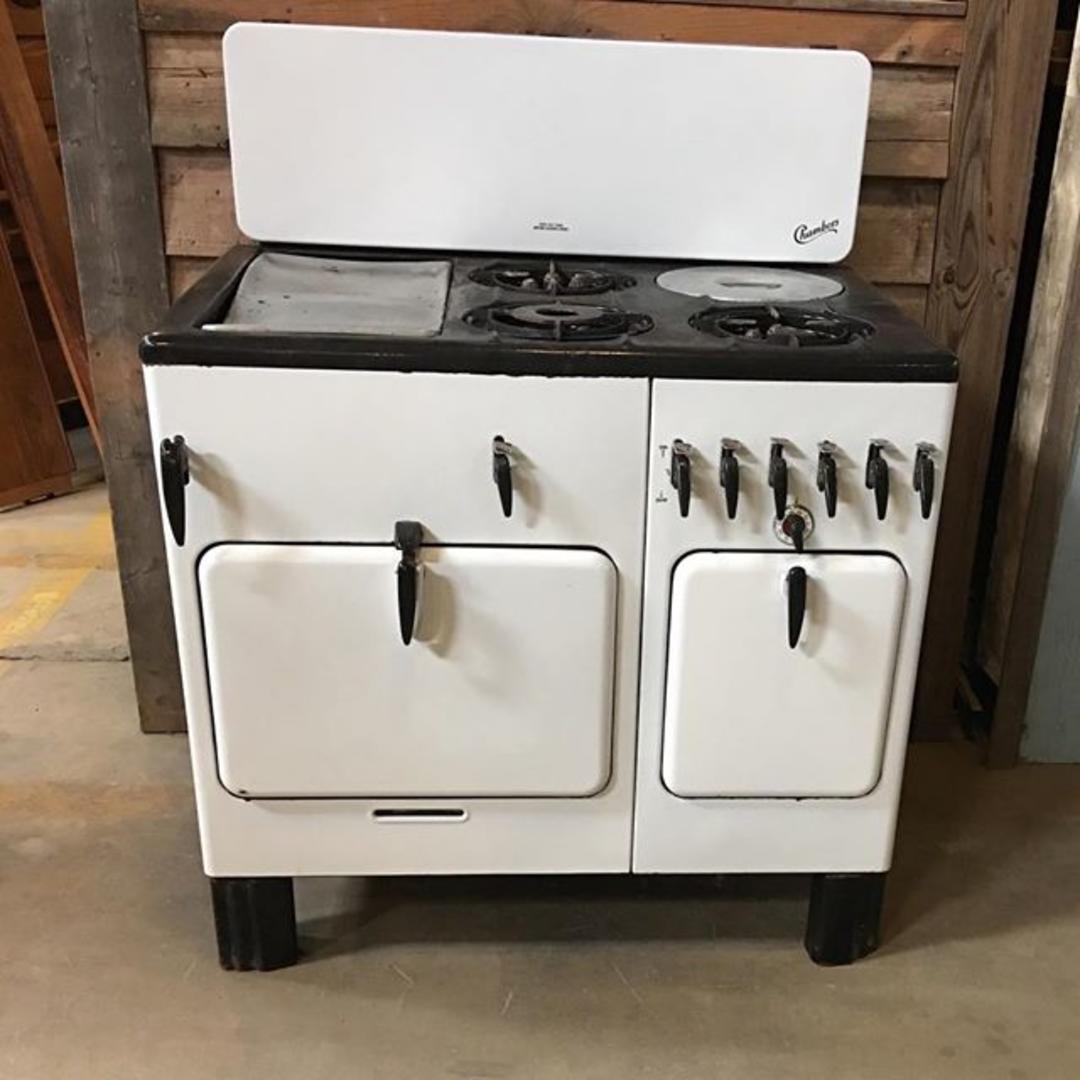 Vintage Chambers Series "A" gas stove with Thermowell and Griddle