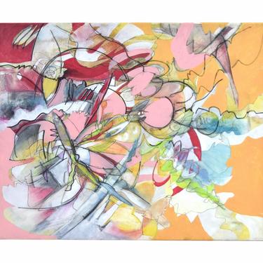 Modern Abstract Expressionist Painting by Nadine Saitlin Chicago/Florida Artist 