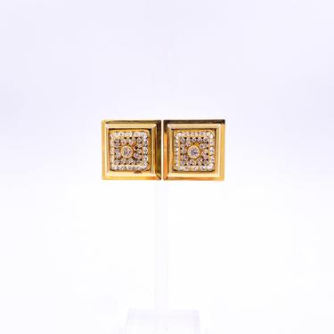 Square Crystal Clip-on Earrings 