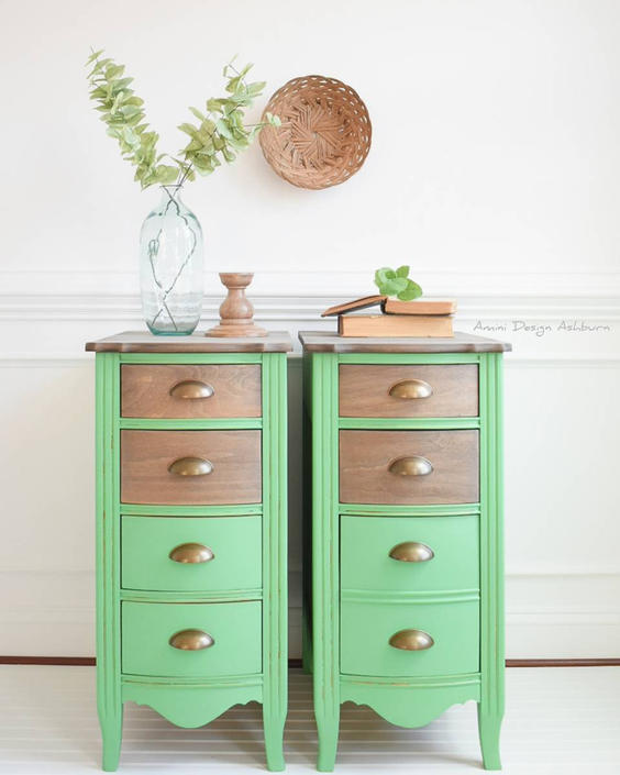 Available Nightstands Farmhouse Style Vintage Painted Bedroom Furniture By Aminidesignashburn