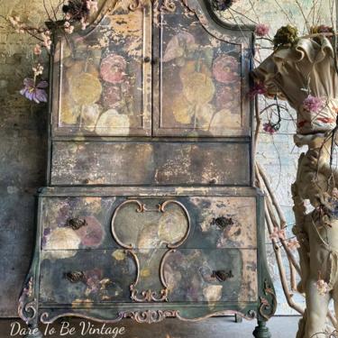 Sold Hand Painted Floral Armoire Wardrobe Cabinet ~ French Country Painted Armoire Cabinet ~ Floral Hand Painted Cabinet ~ Painted Furniture 