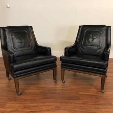 Monteverdi-Young Leather Club Chairs Pair 