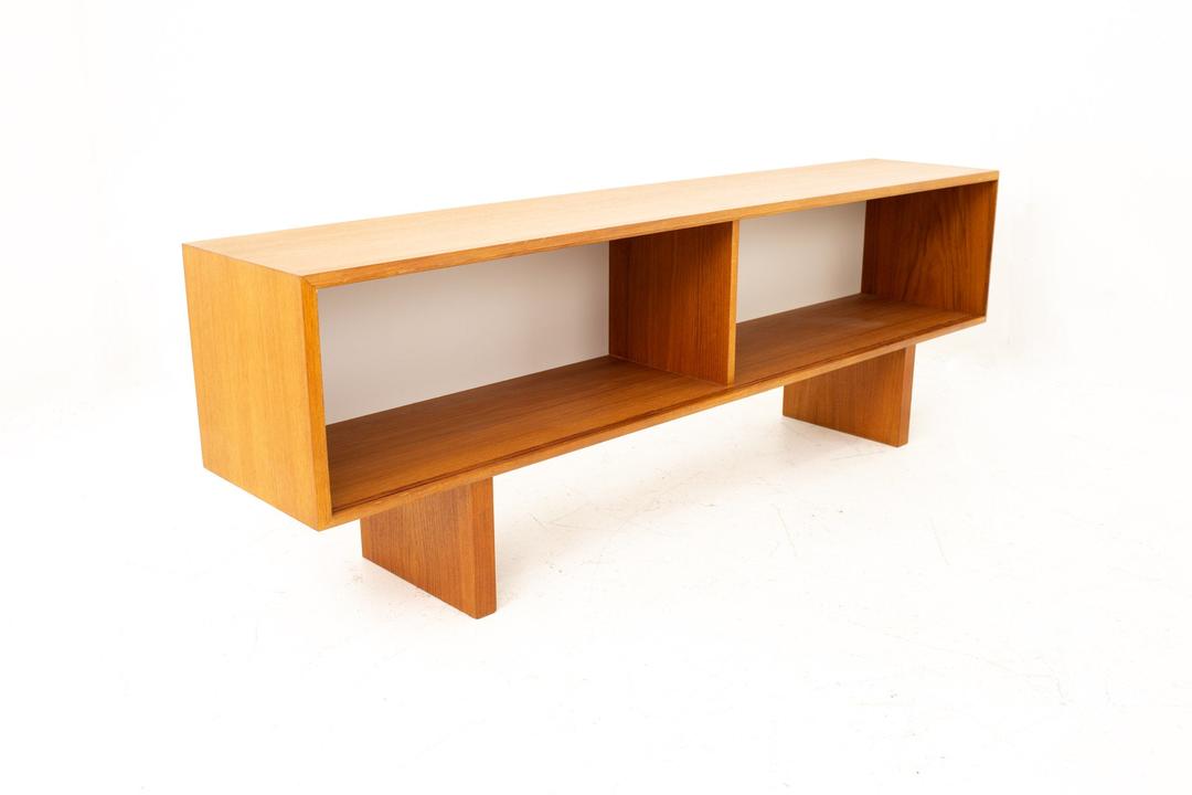 Teak Mid Century Bookcase Display Hutch mcm Modern Hill