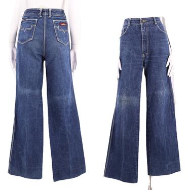 70s JORDACHE high waisted jeans 32 / vintage 1970s 1980s dark wash worn in sexy fit denim pants 10 L 