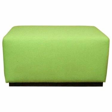Contemporary Modern Custom Made Green Upholstered Ottoman 