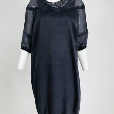 Brunello Cucinelli Black 3pc Organza &amp; Knit Draw Cord Dress &amp; Belt