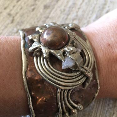 Brutalist Copper and Silver outlet Bracelet