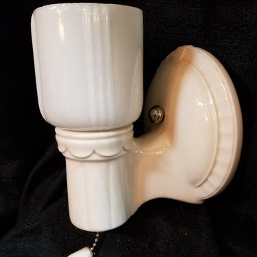 Porcelain Bath Sconce with Cone Shade.