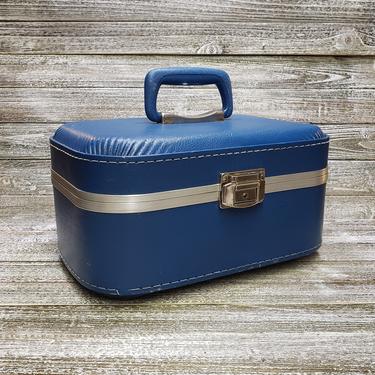 Vintage Suitcase Choice Retro Luggage Vinyl Carry On Bag Blue