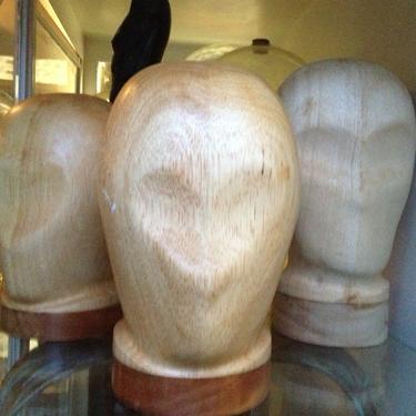 Wood millinery hat block store display 