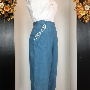 1950s Vintage Chambray Slacks