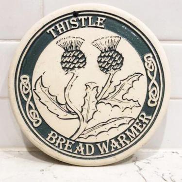 Vintage Green Thistle Porcelain Bread Warmer by LeChalet