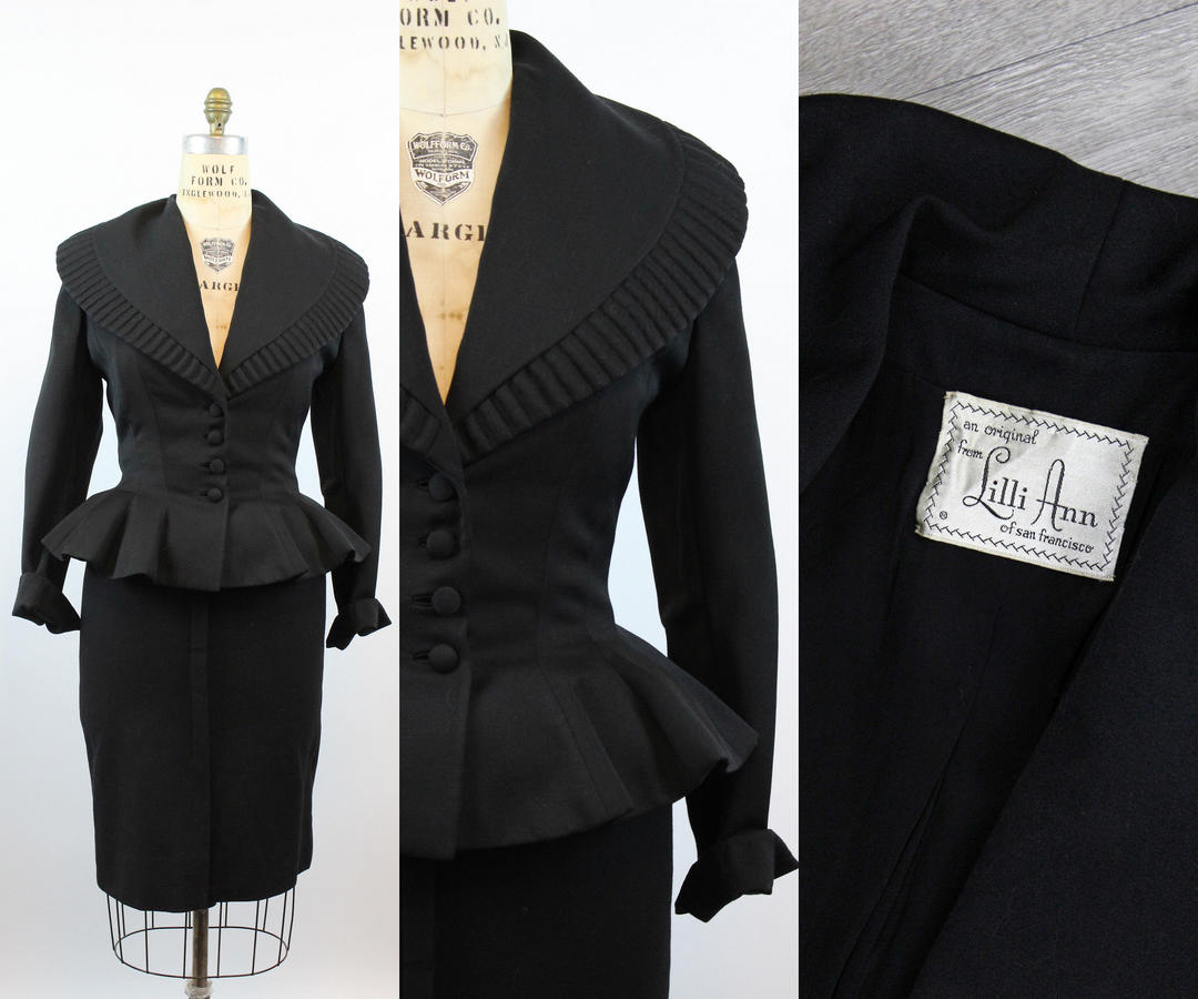 Lilli Ann　ジャケット　ブラック　50〜60年代頃 Lilli Annジャケットブラック50〜60年代頃
